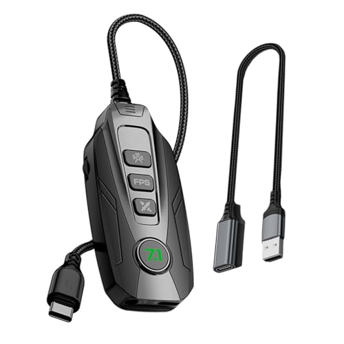 MLWSKERTY Kleine USB Soundkarte extern mit Surround 7.1-Kanal Gaming Adapter, breite Kompatibilität extern
