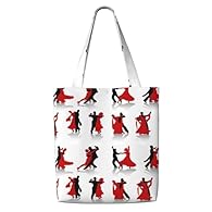 Ballroom Dance Shopping Bag, Reusable Environmentally Friendly Canvas Shopping Bag, Beautiful Personalized Printed Tote Bag, Daily Shopping And Leisure, Work And School Outing Travel Use, Very Practical, Simple, Large Size, 39 Cm High (Excluding Shou...