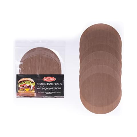 Bake-O-Glide Reusable Non-Stick Burger Liners, Pack of 12, 11.5cm Diameter Cover