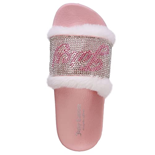 Image of Juicy Couture Kids Girls - Slide Slipper Sandals With Faux Fur Slipper Sandals, Furry Slides, Girls Slip On Slippers