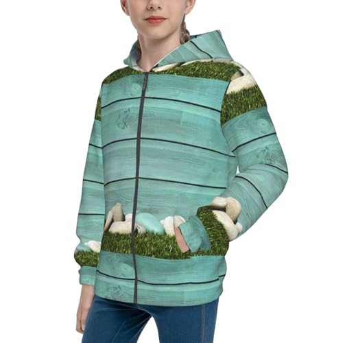 Wood Grain Kids Pullover Hoodies Boys Zip Up Sweatshirts Girls Athletic Clothes with Pocket