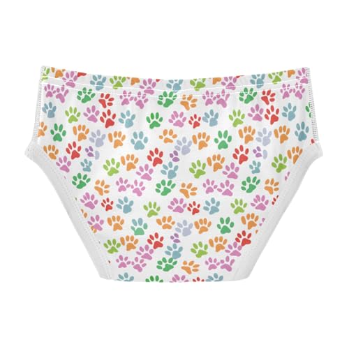 Colorful Paw Pattern Boys' Underwear 100% Cotton Boys' Briefs Soft Toddler Underwear2