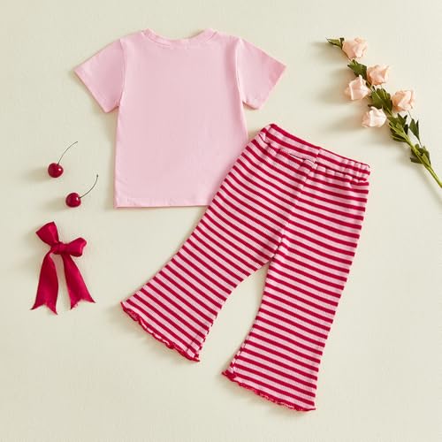 Image of Ayalinggo Baby Girl Summer Outfits Short Sleeve Lettuce Trim Floral Tops + Shorts Set Infant Clothes