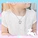BRIJEWLIC Unicorn Necklace for Girls - White Gold Plated Letter D Initial Heart Necklace for Teens Age 6-8 - Jewelry Gift