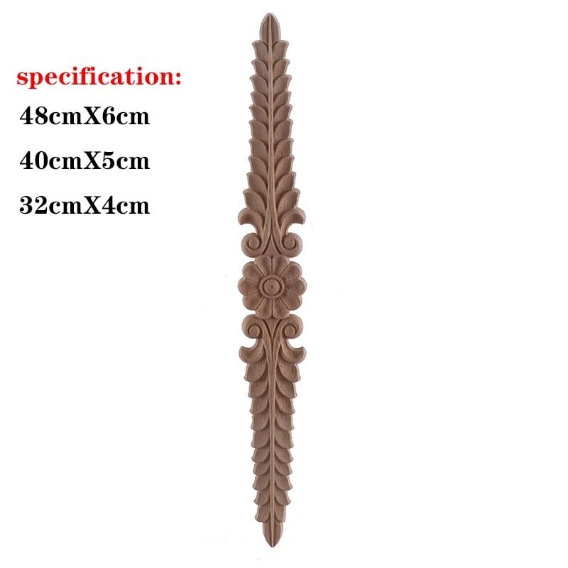 CHENJIAHAO 1 Stück Geschnitzte Wellenblumen-Onlay-Aufkleber for Ecken, Wohnmöbel, Türdekoration, Kunsthandwerk, dekorative Holzleiste, geschnitztes Holz, dekorative Holzleiste(SM14-6-50)
