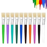10 Stück Malpinsel Kinderpinsel Set, 15.5 cm Malpinsel für Kleinkinder, Große Acrylfarbe Pinsel, Flachkopf Bunt Pinsel für Kinder, Studenten, Anfänger, für Abwaschbare Farbe Acrylfarbe Malanfänger