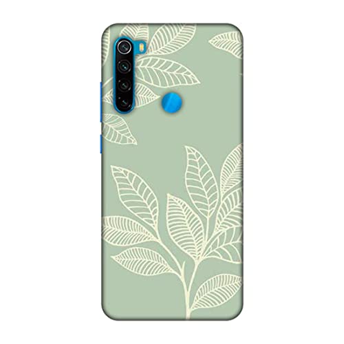 Image of Printed Mobile Back Hard Case Cover for Xiaomi Redmi Note 8 | Leaves, Sketch, White Leaves A-2192