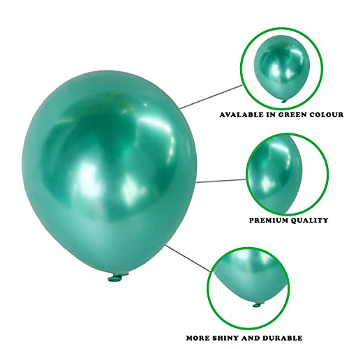 Image of Party Propz Dark Green Balloons For Decoration - 50 Pcs Green Metallic Balloon For Decoration | Teal Balloon | Balloons for Birthday (Latex)