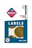 MACO Gold Foil Notarial Seals, 2-1/4 Inches in Diameter, 32 Per Box (OS-721)
