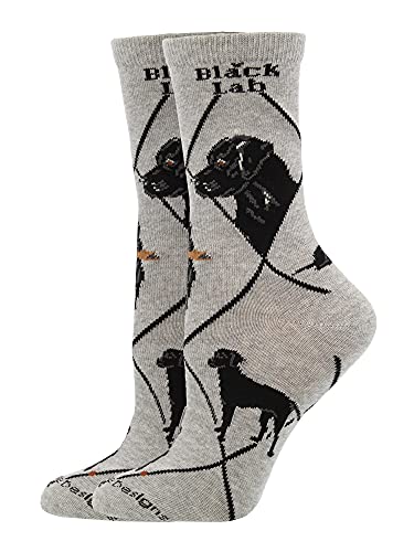 Image of WHD Black Lab Crew Socks for Women & Men | Gift for Dog Lovers, Cute Pet Socks