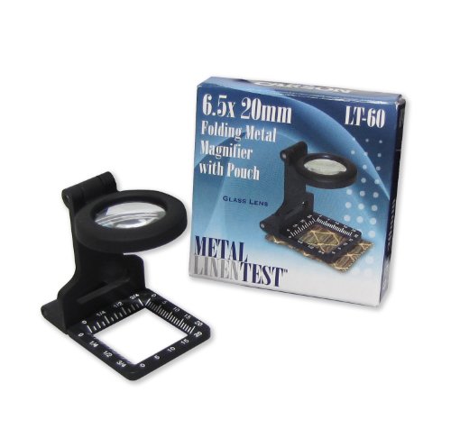 Carson LinenTest Klapplupe aus Metall mit 6,5-fach Vergrößerung