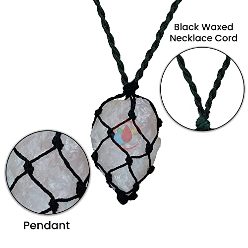 Image of REMEDYWALA Charged Energized Raw Stone Thread Cage Wrapped Pendant | Raw Stone Thread Cage Wrapped Pendant for Women and Men