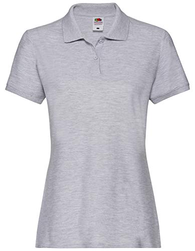 Fruit Of The Loom, Damen-Poloshirt, Grau XXL