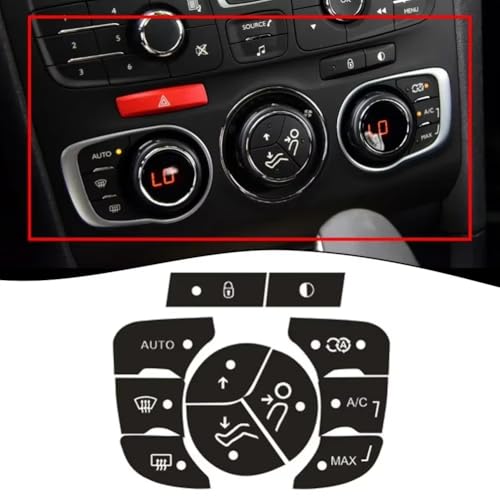Kit réparation autocollant bouton climatisation Citroën C4 2014-2018