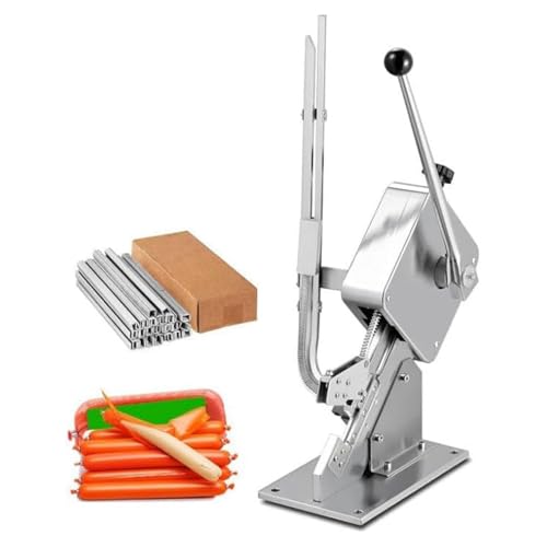 Máquinas de atar salchichas, máquina cortadora de salchichas en forma de U, máquinas de atado de acero para supermercados, panaderías, cafeterías y tiendas