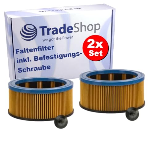 2x Trade-Shop Faltenfilter/Rundfilter kompatibel mit Starmix NSG uClean ADL 1432 EHP, NSG uClean ADL 1445 EHP, HS PA 1455 KFG, HS PA 1455 KFG FW