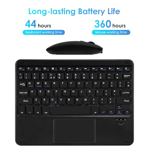 Teclado inalámbrico compacto Bluetooth con panel táctil para Windows y Android 5