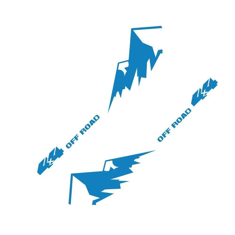 Dabhuoc Glossy Blue Mountain Styling Car Body Side Vinyl Decals Pvc Stickers Auto Tuning Decoration Accessories(Glossy Blue)