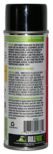 BullFrog Electronic Cleaner & Corrosion Blocker. New High-Performance VpCI Technology, removes corrosion and grime that can cause distortion or loss of signal. Improves reliability by sealing bare metal surfaces against air and moisture. Cleans and protec