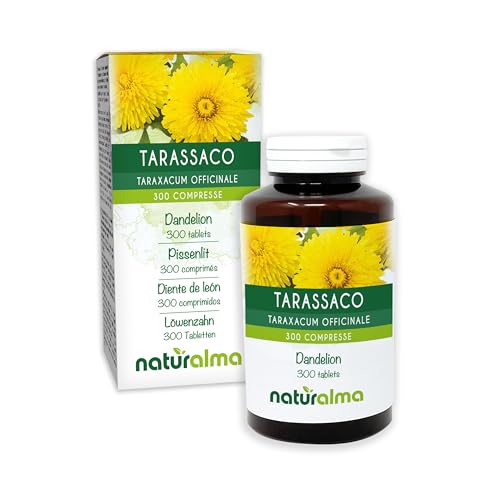 Löwenzahn (Taraxacum officinale) Wurzeln und Blätter Naturalma - 150 g - 300 Tabletten - Nahrungsergänzungsmittel - Natürlich und Vegan