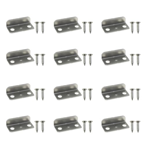 DGZZI 12PCS Metal Drawer Latch Stopper 29x14x9mm Cabinet Drawer Lock Stop Plate with Screws Drawer Lock Accessories Press Hardware for Drawers Cabinet Wardrobes Balcony Sliding Door