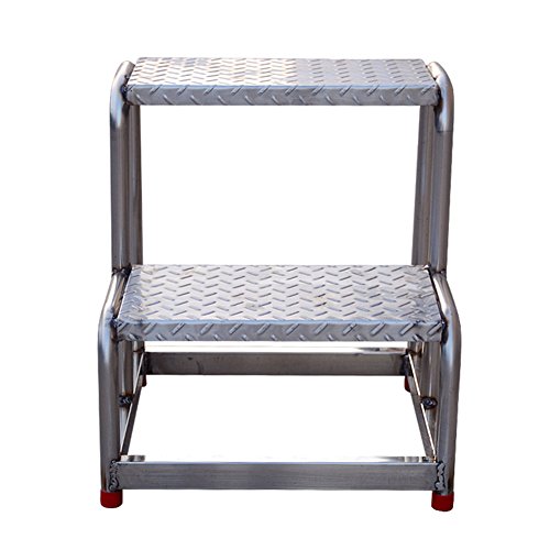 Taburete de escalera industrial de acero inoxidable con estructura de alta resistencia 5