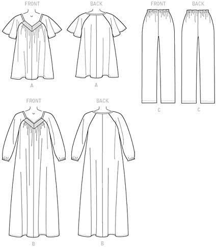 KWIK-SEW PATTERNS K4145 Women's Top Nightgown & Pants