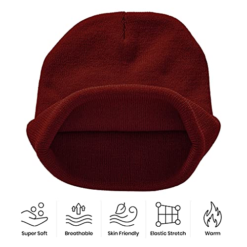 Image of Embroidery Goth Beanie Knit Hats for Men & Women, Embroidery Winter Hats Skull Cap
