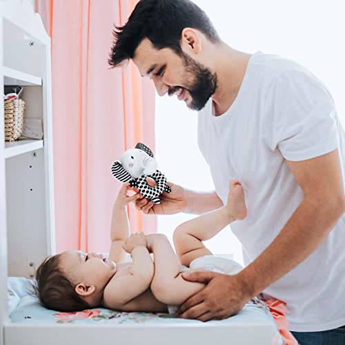 Fpvera Baby Rattles 0-6 Months: Soft Rattles For Babies 0-6 Months Newborn Sensory Toys, High Contrast Black And White Baby Toys 0-3 Months Plush Rattle Toy For Infant Boys Girls Shower Gift, 2Pcs #TOP6