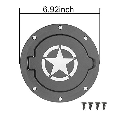 Hooke Road TJ Fuel Door Cover Gas Tank Cap Filler Compatible with Jeep TJ Wrangler 1997-2006 - Thumbnail 5