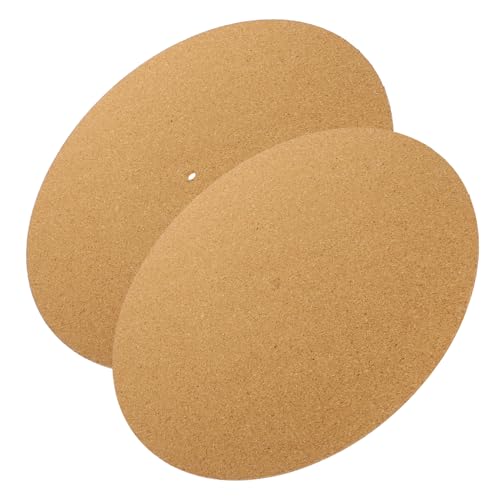 LIFKOME 2pcs Vinyl Record Cork Pad Record Player Slipmat Turntable Platter Mat Enhances Sound