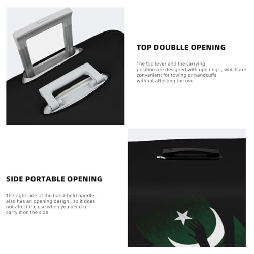 Travel Luggage Cover Pakistan Pakistani Flag Heart Fashion Washable Baggage Suitcase Protector Fit For Luggage Medium4