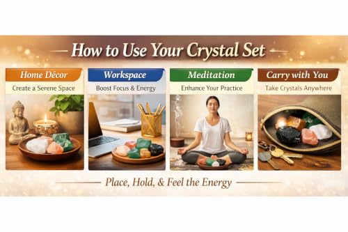 Image of 5-Stone Crystal Healing Set 100g - Black Tourmaline, Tiger Eye, Green Aventurine, Clear Quartz & Sunstone