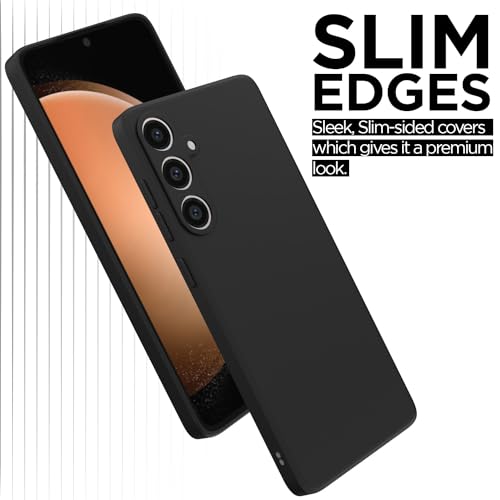 Image of Outlouders Back Cover for Samsung Galaxy S23 FE 5G | Camera Protection | Durable Soft Matte Silicone Bumper Case (Black)