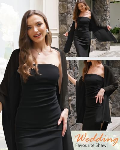 CHICGAL Women's Scarf Shawls and Wraps for Evening Dress Wedding Party Bridal Scarves Sarong Cover Ups3