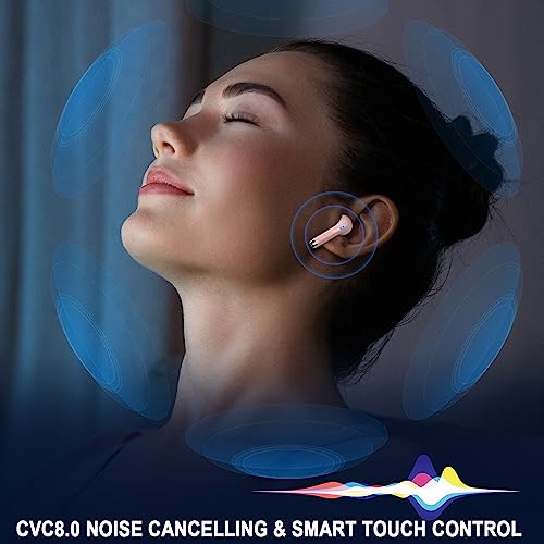 Image of Wireless Earbuds, Bluetooth 5.4 Ear Buds LED Power Display Headphones Bass Stereo, Bluetooth Earbuds in-Ear Noise Cancelling Mic, 40H Playback Mini Case IP7 Waterproof Sports Earphones for Android iOS