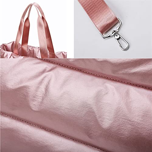 Gym Waterproof Swimming Yoga Mat Pink Weekend Travel Duffle Bags for Women Sport Fitness Shoulder Handbag (Pink)4