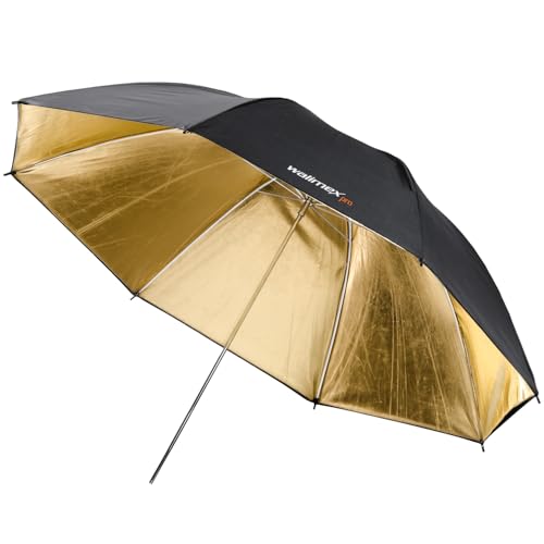 Walimex Pro Zweilagiger Reflexschirm (109 cm) schwarz/gold
