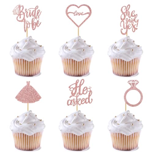 Actororp AC84 36 Pcs He Asked She Said Yes Cupcake Toppers cover