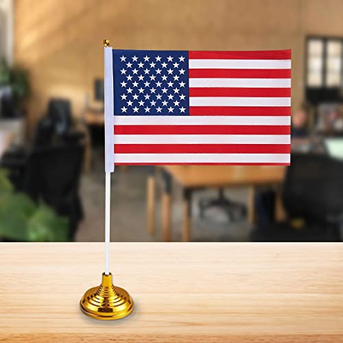 Qoupln 36 Pieces Mini Flag Stands Table Flag Holders Mini Flag Bases 55X38Mm Golden Desk Flag Holders, Holds 4X6Inch Mini Stick Flags, Mini Work Flag Holders For Company Team Logo Flag #TOP5