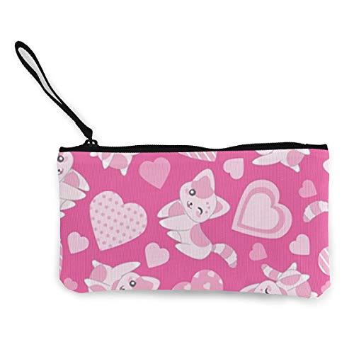 Preisvergleich Produktbild Bedruckte Geldbörse, Damen, Einkaufstasche, leicht, große Kapazität, rosa Katze