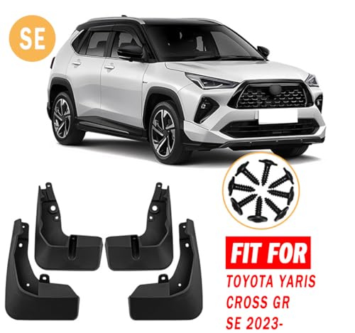 Image of Mud Flaps Mud Guards Fit for 2023-2024 Toyota Yaris Cross GR SE, Front & Rear Mud Splash Guards Accessories - 4 Pc, Black