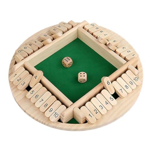Shut The Box Juego de Mesa, Juegos de matemáticas de Mesa de Tablero de Madera | Juego de Dados de Estrategia clásico | de adición Divertido de Madera, Juegos de Close The Box para Fiestas
