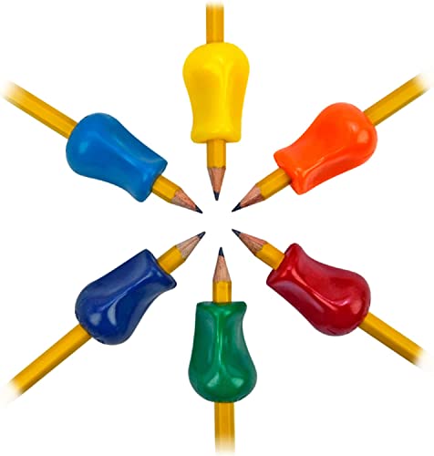 The Pencil Grip Original Pencil Gripper, Universal Ergonomic Writing Aid For Righties And Lefties, Colorful Pencil Grippers, Assorted Colors, 12 Count - TPG-11112