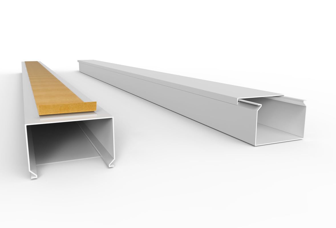 CILSON WDK6040SW 4500310 Kabelkanal Selbstklebend 60x40mm 10m - 5 Stück 2 m / 2000 mm, Weiß, XXL Kabelmanagement, Robust und Zuverlässig