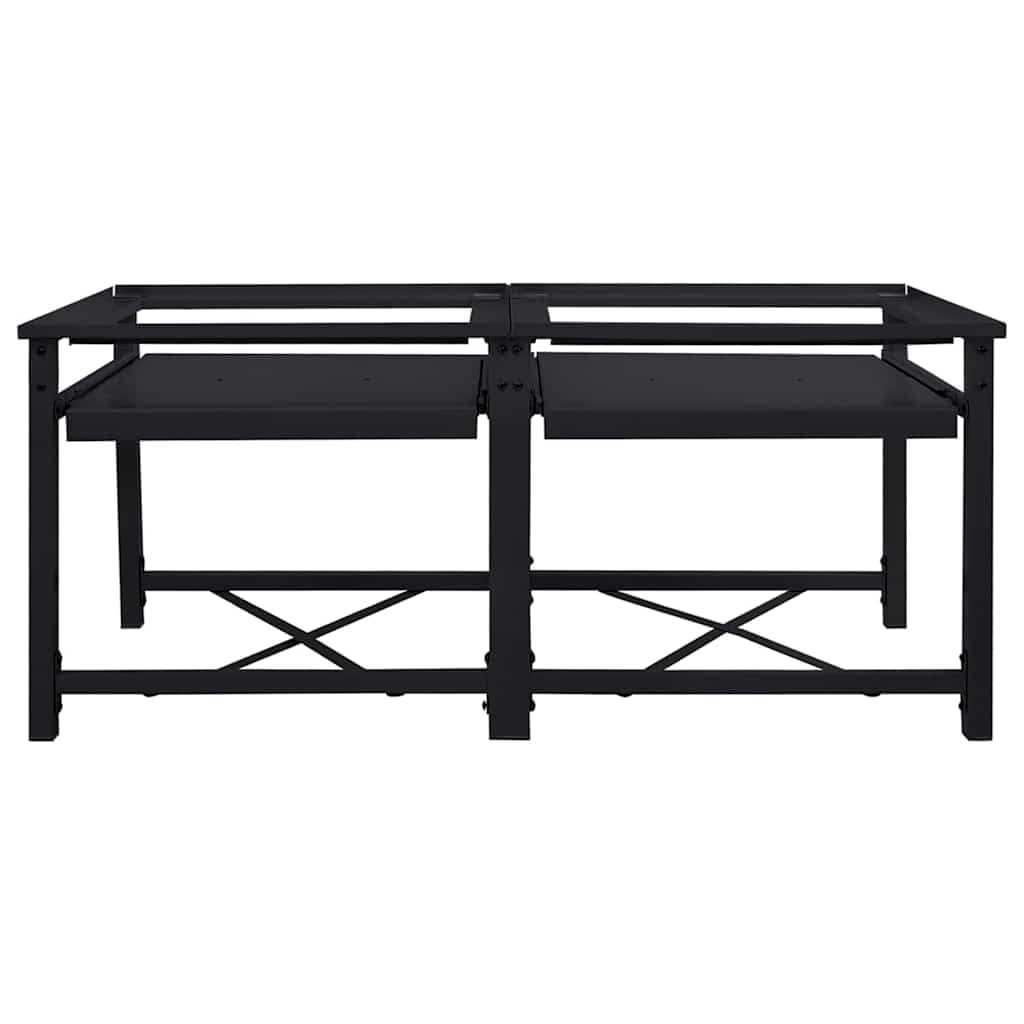 vidaXL Socle pour Machine à Laver 2 pcs Noir 120 x 56 x 52 cm Acier, Support de Machine à Laver Moderne, Ergonomique, rehausseur pour appareils, Accessoire Pratique de Nettoyage