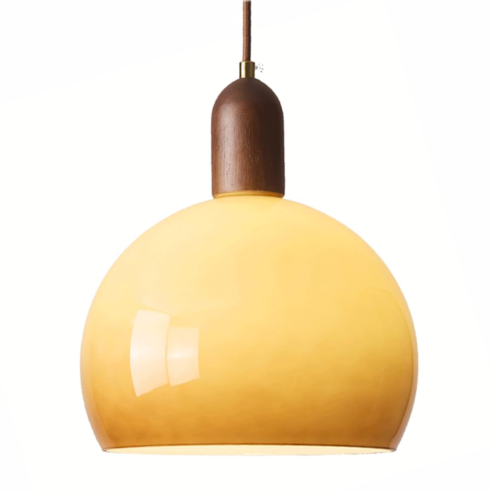 Luminaire décoratif E27 en verre et bois pour éclairage de balcon et cuisine
