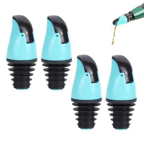 4 Piezas de Pico de Aceite, vertido, dispensador de Aceite de Fugas, Tornillo de Tornillo Tipo Botella de Aceite Accesorio para la Cocina para el Vino de vinagre de de Soja (Azul Claro)