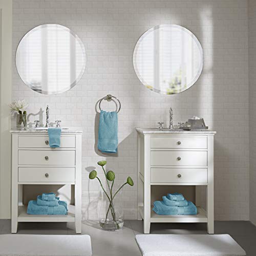 Madison Park Signature 800Gsm 100% Cotton Luxury Turkish Bathroom Towels,Oversized Linen Cotton Bath Towel Set, 8-Piece Include 2 Bath Towels, 2 Hand Towels & 4 Wash Towels, Aqua #TOP1