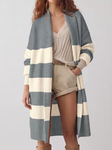 Image of Saodimallsu Womens Long Cardigan Sweaters Chunky Open Front Oversized Slouchy Knit Fall Trendy Coatigan Jackets